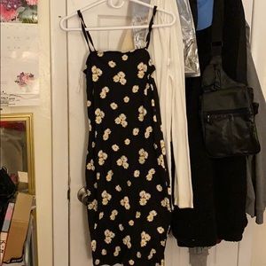 black flower dress